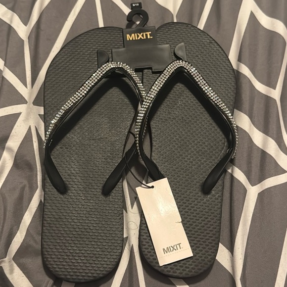 Mixit Shoes - Mixit Black and Silver Sandals